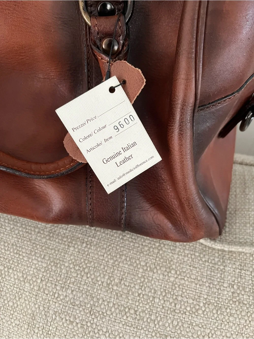 Brown Leather Weekender Bag - Brand Not Visible 10 by 13